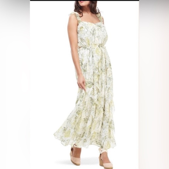 NWT Gal Meets Glam Cheryl Green Tropical Print Dress - Size 4 - Picture 4 of 11